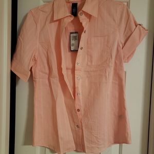 Izod Ladies Medium Golf Short Sleeve Top Pink New